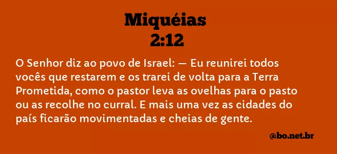 Miquéias 2:12 NTLH