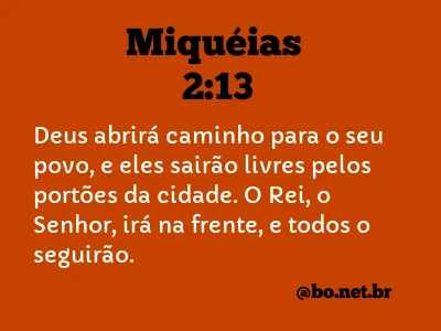 Miquéias 2:13 NTLH