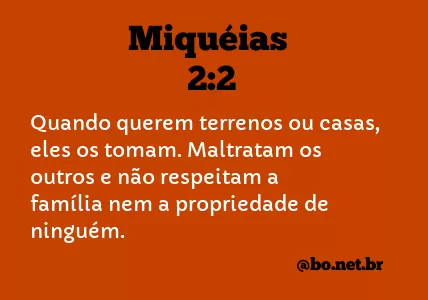 Miquéias 2:2 NTLH