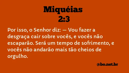 Miquéias 2:3 NTLH