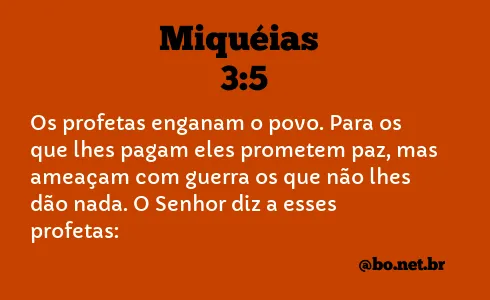 Miquéias 3:5 NTLH