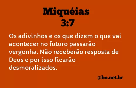 Miquéias 3:7 NTLH