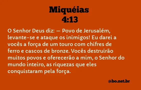 Miquéias 4:13 NTLH