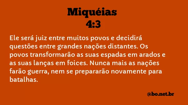Miquéias 4:3 NTLH