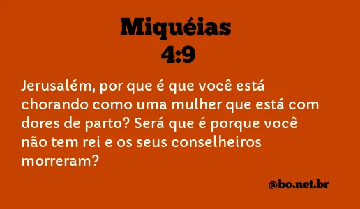 Miquéias 4:9 NTLH