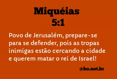 Miquéias 5:1 NTLH