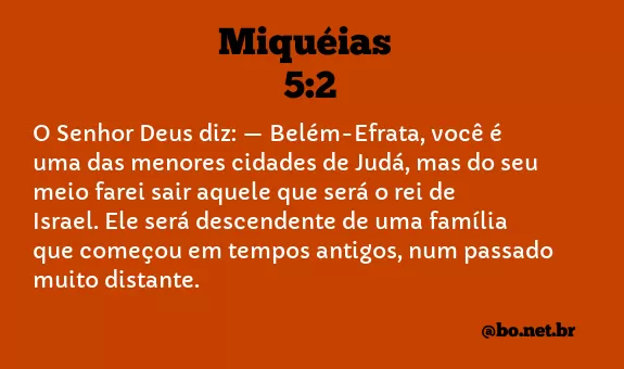Miquéias 5:2 NTLH