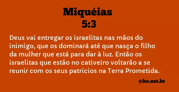 Miquéias 5:3 NTLH