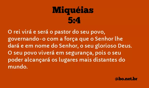 Miquéias 5:4 NTLH
