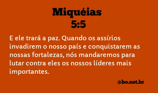 Miquéias 5:5 NTLH
