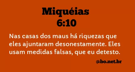 Miquéias 6:10 NTLH