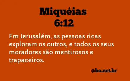 Miquéias 6:12 NTLH