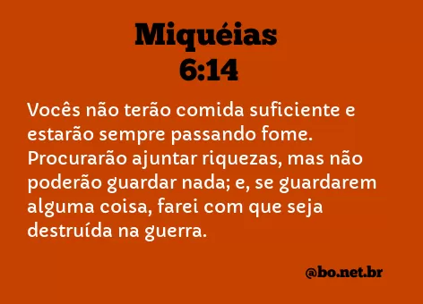 Miquéias 6:14 NTLH