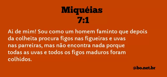 Miquéias 7:1 NTLH