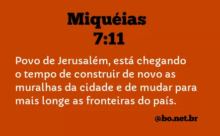 Miquéias 7:11 NTLH