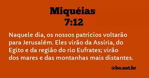 Miquéias 7:12 NTLH