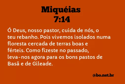 Miquéias 7:14 NTLH