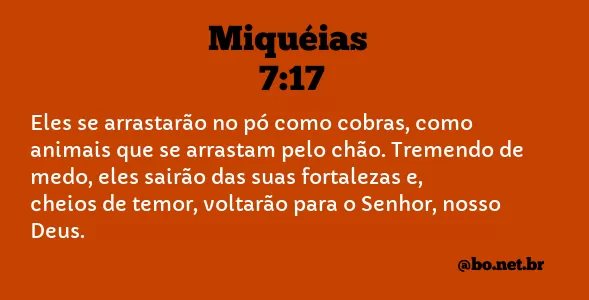 Miquéias 7:17 NTLH