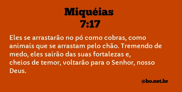 Miquéias 7:17 NTLH