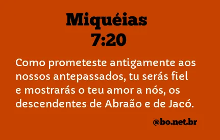 Miquéias 7:20 NTLH