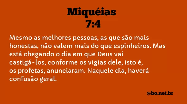 Miquéias 7:4 NTLH