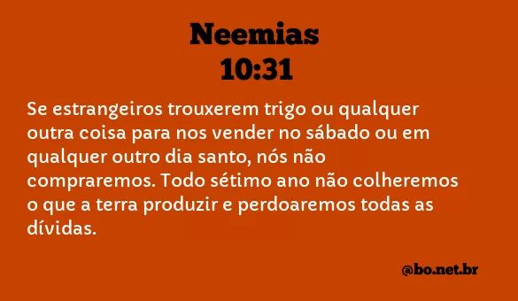Neemias 10:31 NTLH