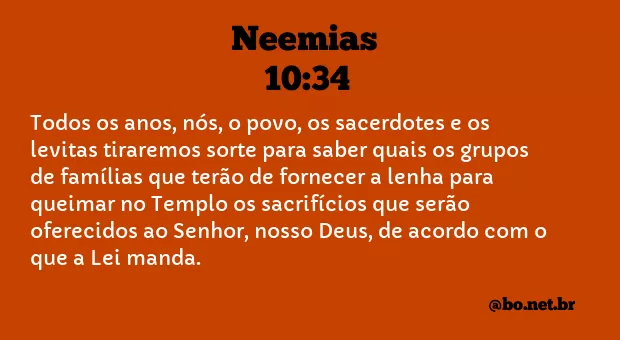 Neemias 10:34 NTLH