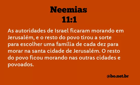 Neemias 11:1 NTLH