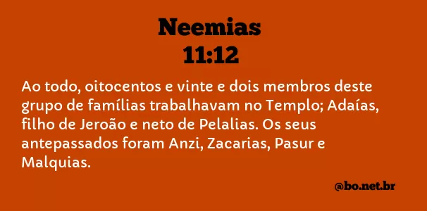 Neemias 11:12 NTLH