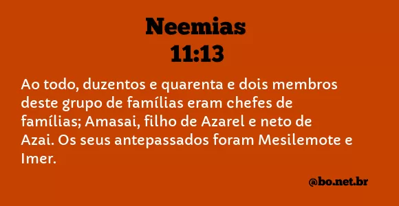 Neemias 11:13 NTLH