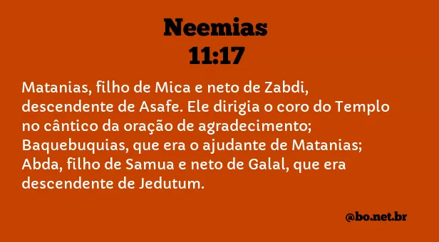 Neemias 11:17 NTLH