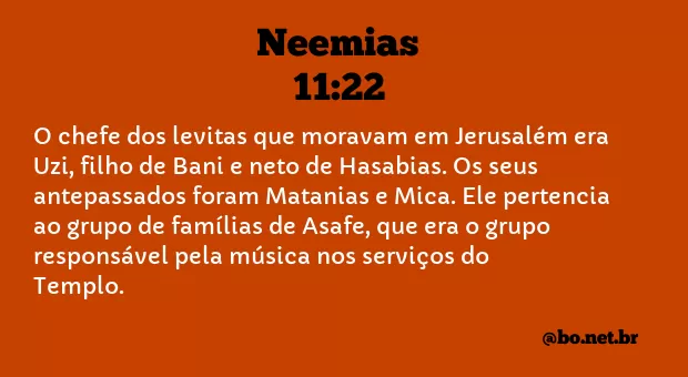 Neemias 11:22 NTLH