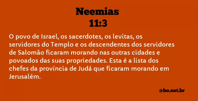 Neemias 11:3 NTLH