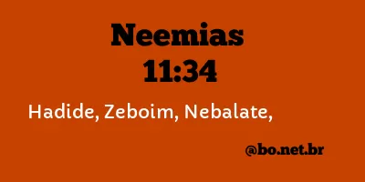 Neemias 11:34 NTLH