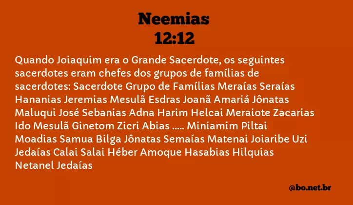 Neemias 12:12 NTLH