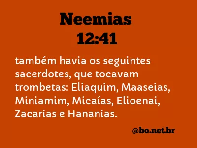 Neemias 12:41 NTLH
