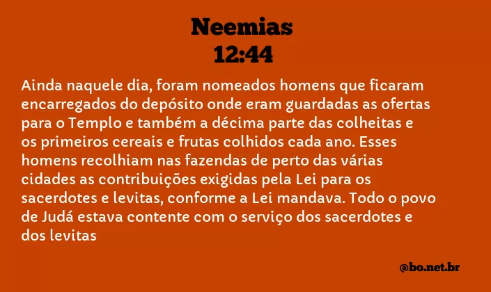 Neemias 12:44 NTLH