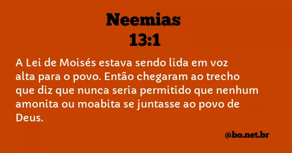 Neemias 13:1 NTLH