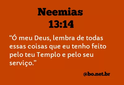 Neemias 13:14 NTLH