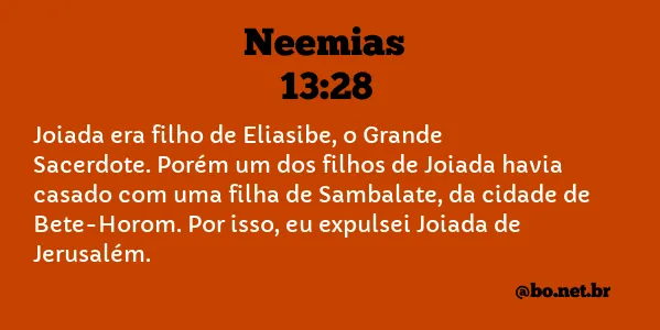 Neemias 13:28 NTLH