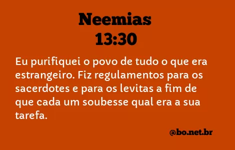 Neemias 13:30 NTLH