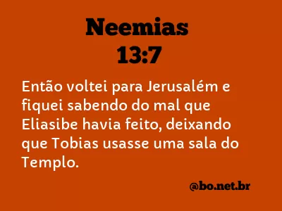 Neemias 13:7 NTLH