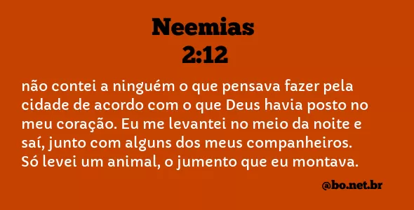 Neemias 2:12 NTLH