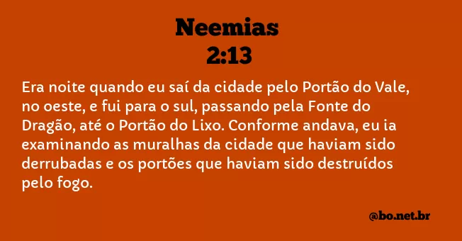 Neemias 2:13 NTLH