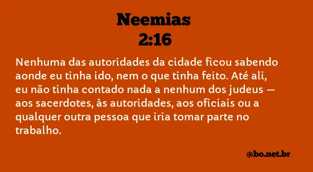 Neemias 2:16 NTLH