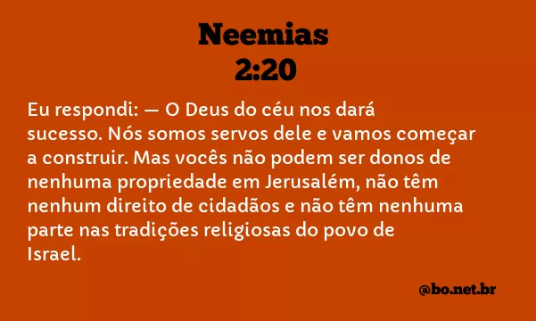 Neemias 2:20 NTLH
