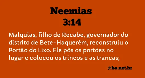 Neemias 3:14 NTLH