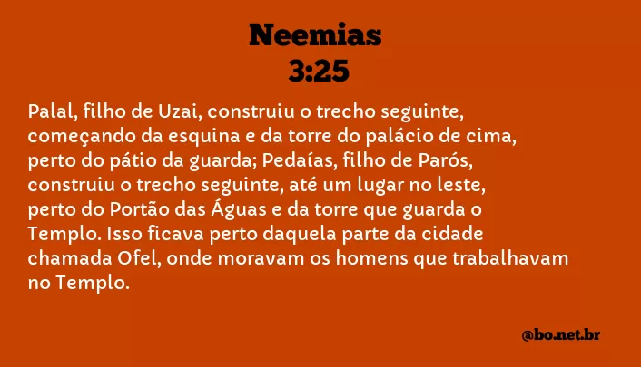 Neemias 3:25 NTLH