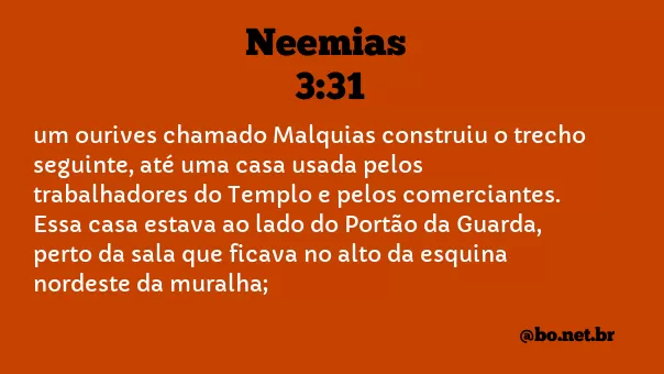 Neemias 3:31 NTLH