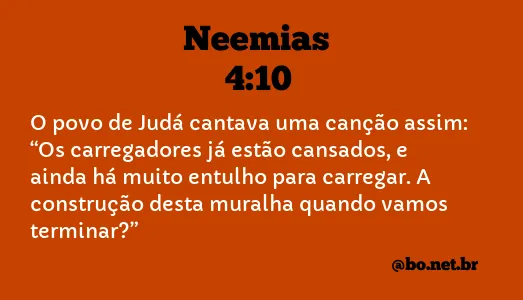 Neemias 4:10 NTLH